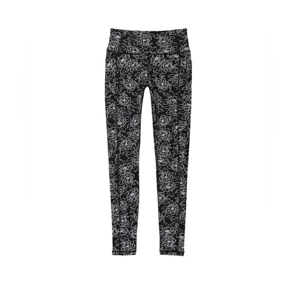 NWT-VICTORIA'S SECRET Essential High-Rise Pckt Leggings- Black & white floral XS - Picture 3 of 6